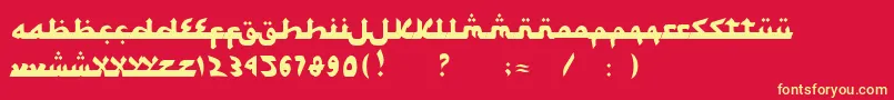SyawalKhidmat-fontti – keltaiset fontit punaisella taustalla