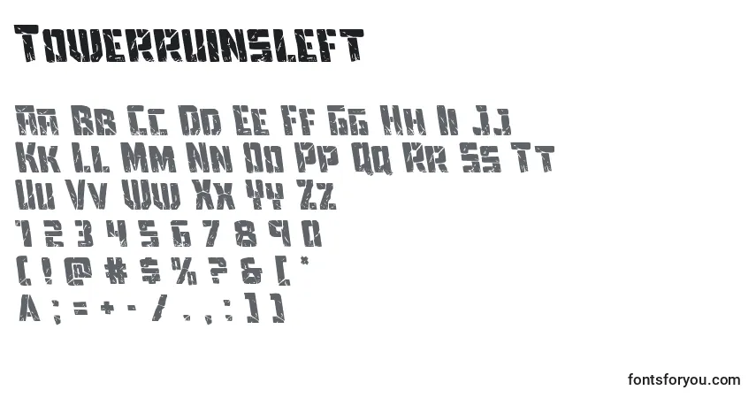 Шрифт Towerruinsleft – алфавит, цифры, специальные символы