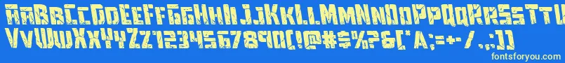 Towerruinsleft Font – Yellow Fonts on Blue Background