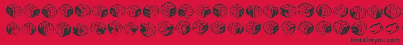 フォントSculpturesmkrl – 赤い背景に黒い文字