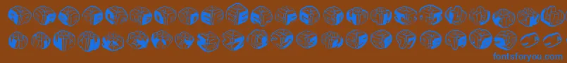 Weitere Informationen zur Sculpturesmkrl-Schriftart Sculpturesmkrl-Schriftart – Blaue Schriften auf braunem Hintergrund