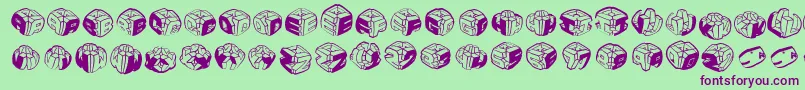 Шрифт Sculpturesmkrl – фиолетовые шрифты на зелёном фоне