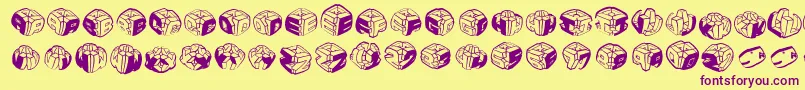 Sculpturesmkrl Font – Purple Fonts on Yellow Background