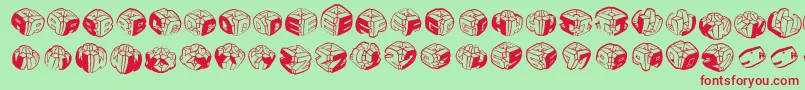 Sculpturesmkrl Font – Red Fonts on Green Background