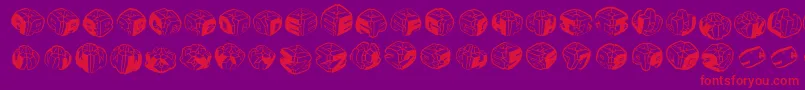 フォントSculpturesmkrl – 紫の背景に赤い文字