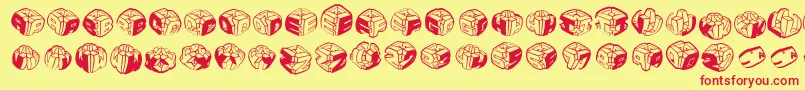 Fonte Sculpturesmkrl – fontes vermelhas em um fundo amarelo