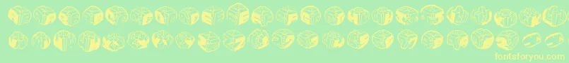 Sculpturesmkrl-Schriftart – Gelbe Schriften auf grünem Hintergrund