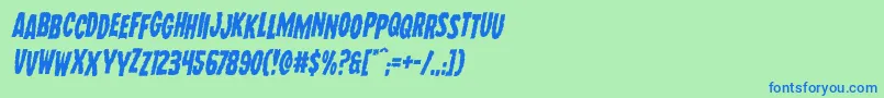 Wolfbrothersstagital Font – Blue Fonts on Green Background