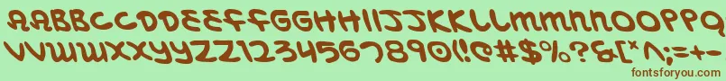 Mbeansl Font – Brown Fonts on Green Background