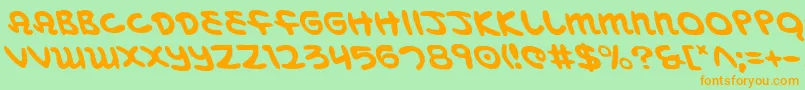 Mbeansl Font – Orange Fonts on Green Background