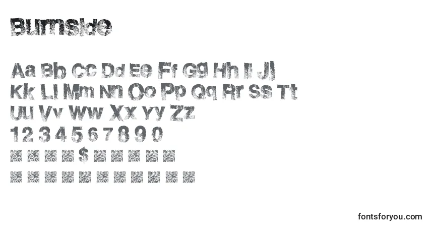 Burnside Font – alphabet, numbers, special characters