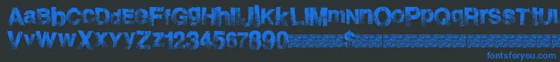 Шрифт Burnside – синие шрифты на чёрном фоне