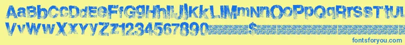 Шрифт Burnside – синие шрифты на жёлтом фоне