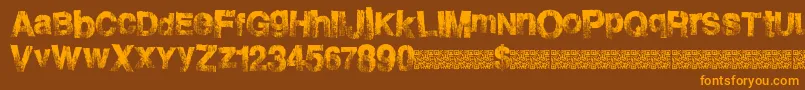 Burnside Font – Orange Fonts on Brown Background