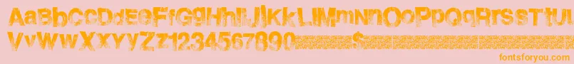 Burnside-Schriftart – Orangefarbene Schriften auf rosa Hintergrund