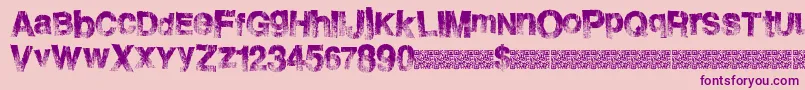 フォントBurnside – ピンクの背景に紫のフォント