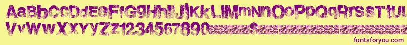 Шрифт Burnside – фиолетовые шрифты на жёлтом фоне