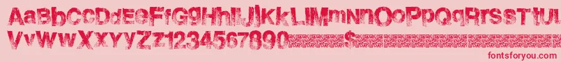 フォントBurnside – ピンクの背景に赤い文字