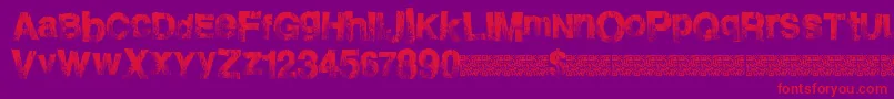 Burnside-fontti – punaiset fontit violetilla taustalla