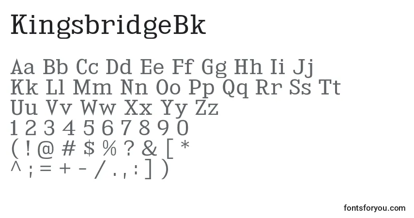 A fonte KingsbridgeBk – alfabeto, números, caracteres especiais
