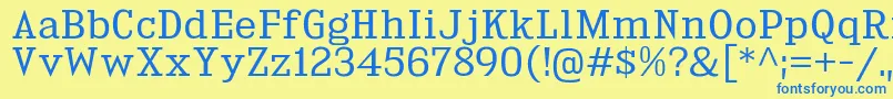 KingsbridgeBk Font – Blue Fonts on Yellow Background