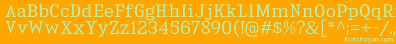 KingsbridgeBk Font – Green Fonts on Orange Background