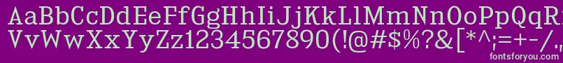 KingsbridgeBk Font – Green Fonts on Purple Background