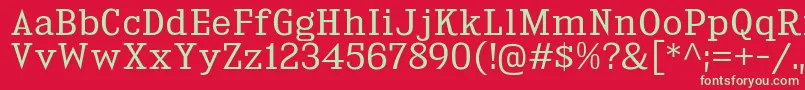 KingsbridgeBk Font – Green Fonts on Red Background