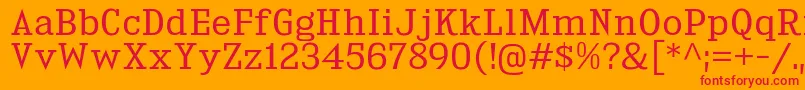 KingsbridgeBk Font – Red Fonts on Orange Background