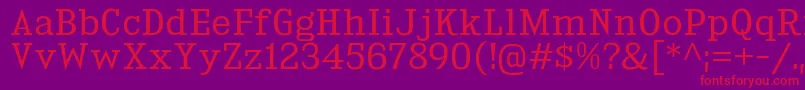 KingsbridgeBk Font – Red Fonts on Purple Background