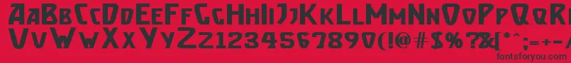 Fonte BrassettBold – fontes pretas em um fundo vermelho