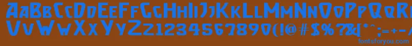 フォントBrassettBold – 茶色の背景に青い文字