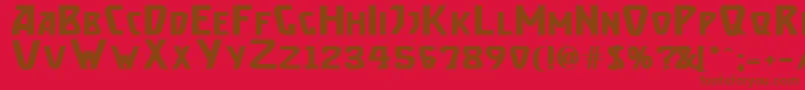 BrassettBold Font – Brown Fonts on Red Background
