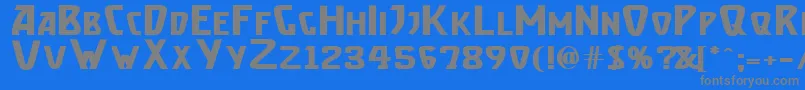 BrassettBold-Schriftart – Graue Schriften auf blauem Hintergrund