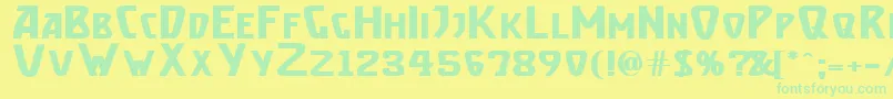 BrassettBold Font – Green Fonts on Yellow Background