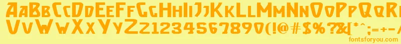 BrassettBold Font – Orange Fonts on Yellow Background