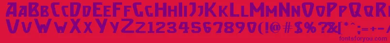 BrassettBold Font – Purple Fonts on Red Background