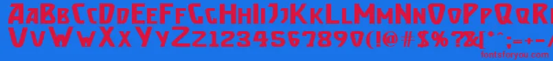 フォントBrassettBold – 赤い文字の青い背景