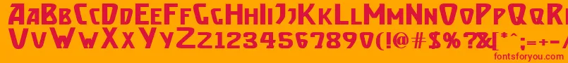 BrassettBold Font – Red Fonts on Orange Background