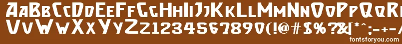 フォントBrassettBold – 茶色の背景に白い文字
