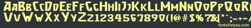 フォントBrassettBold – 黒い背景に黄色の文字