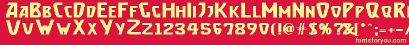 BrassettBold Font – Yellow Fonts on Red Background