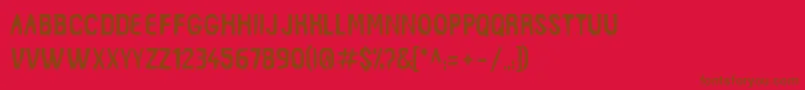 SafariRegular-Schriftart – Braune Schriften auf rotem Hintergrund