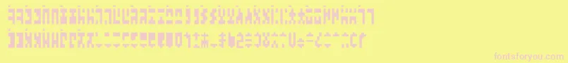 AncientGModern-fontti – vaaleanpunaiset fontit keltaisella taustalla