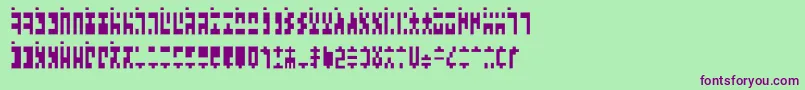 AncientGModern-fontti – violetit fontit vihreällä taustalla