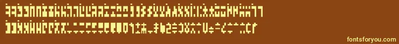 AncientGModern-fontti – keltaiset fontit ruskealla taustalla