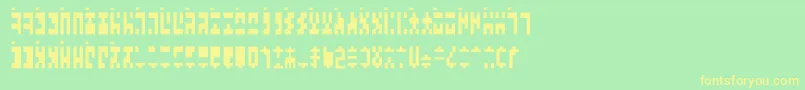 フォントAncientGModern – 黄色の文字が緑の背景にあります