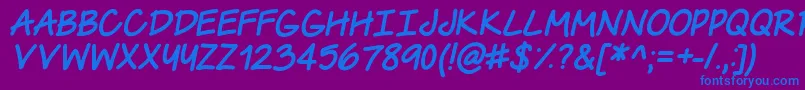 TheUrbanWayItalic Font – Blue Fonts on Purple Background