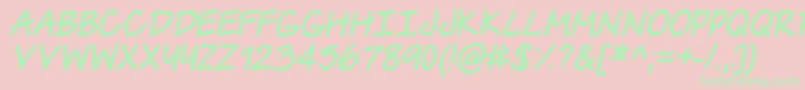 TheUrbanWayItalic Font – Green Fonts on Pink Background