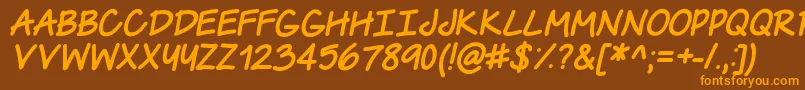 TheUrbanWayItalic Font – Orange Fonts on Brown Background